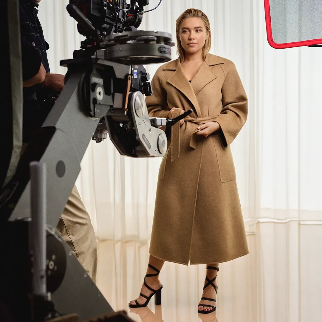 Behind the scenes with Florence Pugh for Max Mara Le Parfum. | Photo: Courtesy of Max Mara