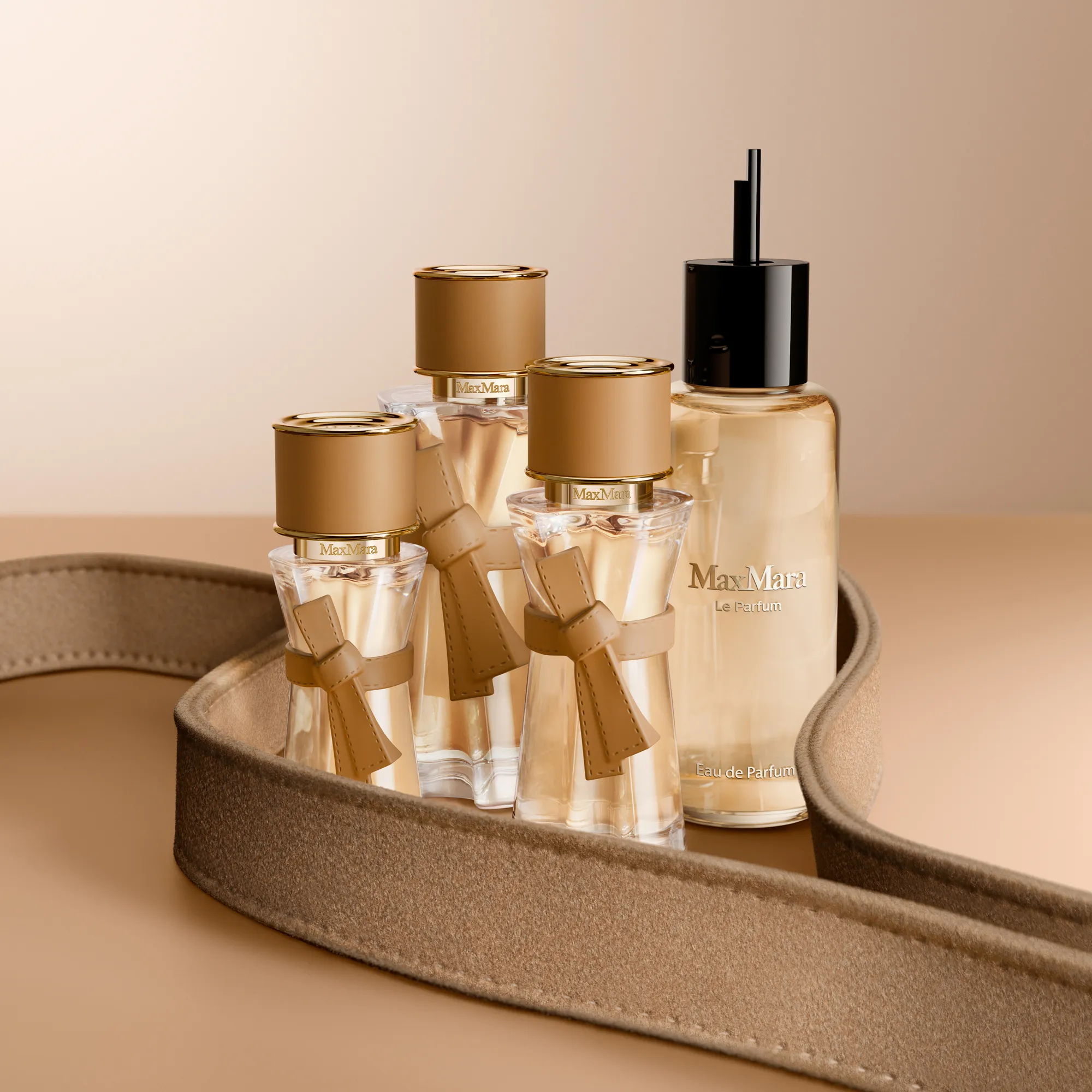 Max Mara Le Parfum fragrance range and refill bottle. | Photo: Courtesy of Max Mara